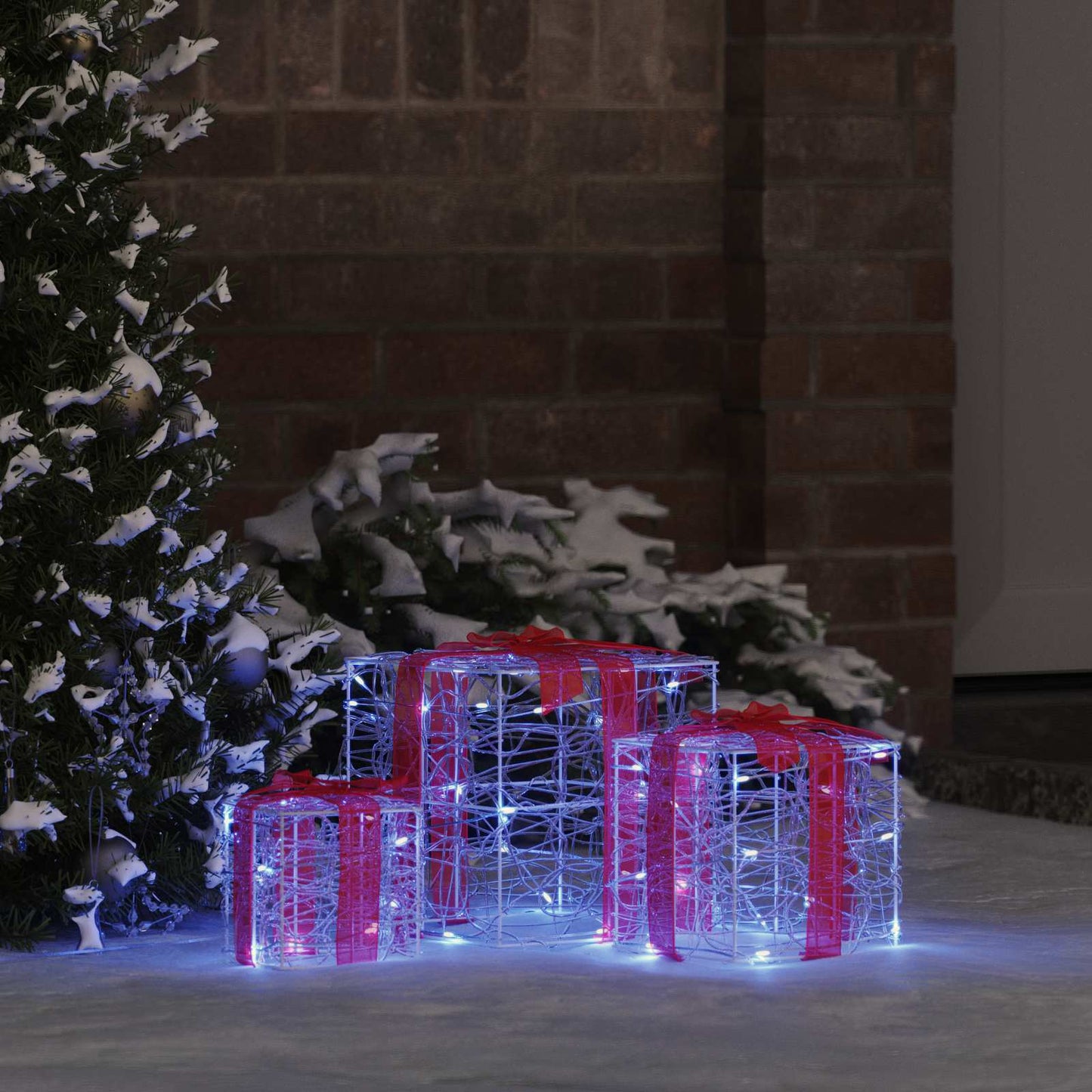 Cadeau Doos met 60 LED 3 pcs Blauw 20 x 20 x 20 cm Acryl