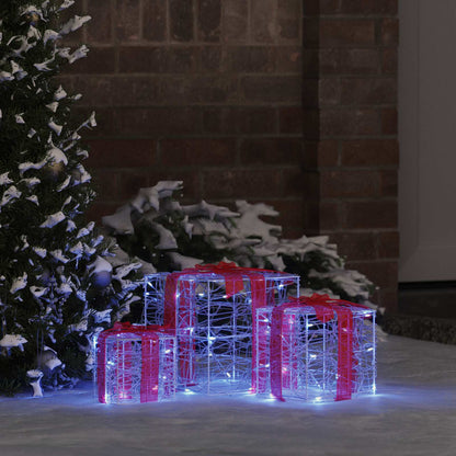 Cadeau Doos met 60 LED 3 pcs Blauw 20 x 20 x 20 cm Acryl