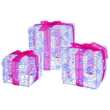 Cadeau Doos met 60 LED 3 pcs Blauw 20 x 20 x 20 cm Acryl