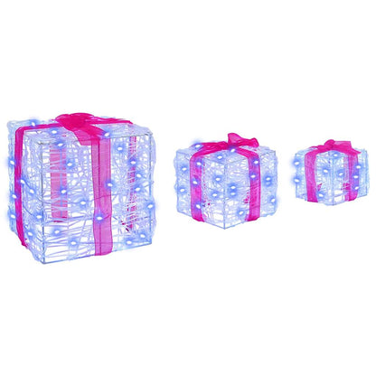 Cadeau Doos met 60 LED 3 pcs Blauw 20 x 20 x 20 cm Acryl
