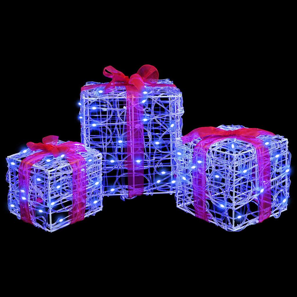 Cadeau Doos met 60 LED 3 pcs Blauw 20 x 20 x 20 cm Acryl