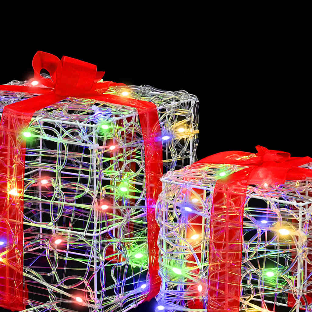 Cadeau Doos met 60 LED 3 pcs Multikleur 20 x 20 x 20 cm Acryl