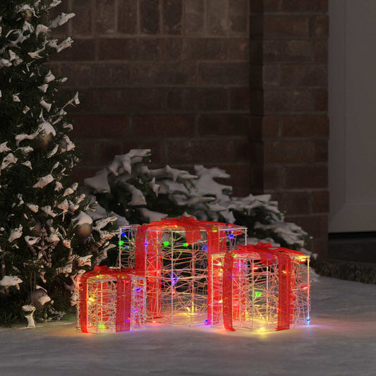 Cadeau Doos met 60 LED 3 pcs Multikleur 20 x 20 x 20 cm Acryl