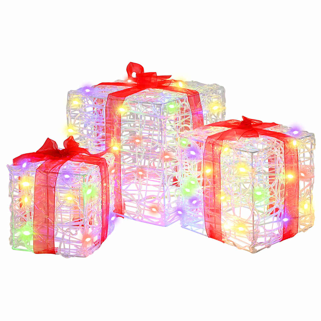 Cadeau Doos met 60 LED 3 pcs Multikleur 20 x 20 x 20 cm Acryl