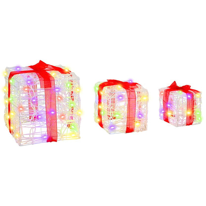 Cadeau Doos met 60 LED 3 pcs Multikleur 20 x 20 x 20 cm Acryl