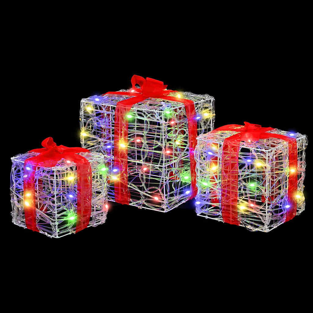 Cadeau Doos met 60 LED 3 pcs Multikleur 20 x 20 x 20 cm Acryl