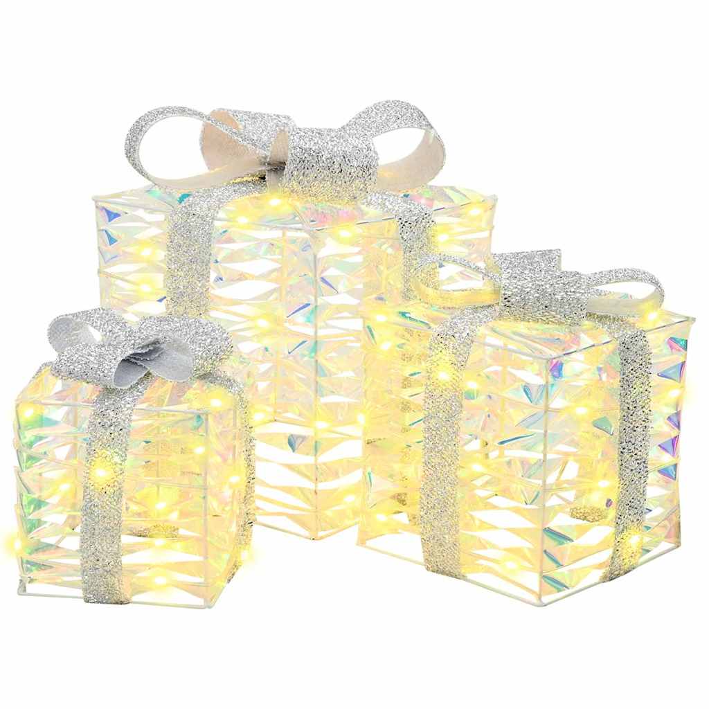 Cadeau Doos met 60 LED 3 pcs Warmwit 20 x 20 x 20 cm PET