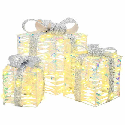Cadeau Doos met 60 LED 3 pcs Warmwit 20 x 20 x 20 cm PET