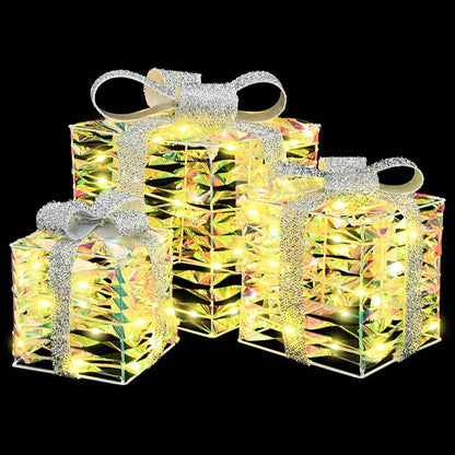 Cadeau Doos met 60 LED 3 pcs Warmwit 20 x 20 x 20 cm PET