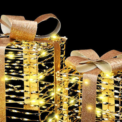 Cadeau Doos met 60 LED 3 pcs Warmwit 20 x 20 x 20 cm PET