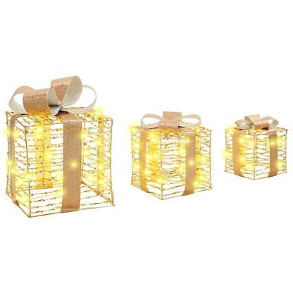 Cadeau Doos met 60 LED 3 pcs Warmwit 20 x 20 x 20 cm PET