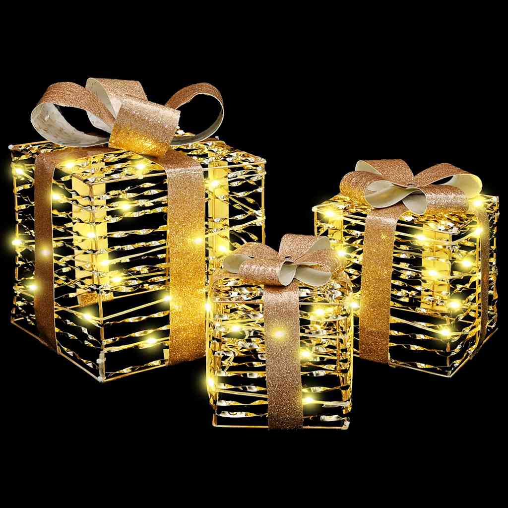 Cadeau Doos met 60 LED 3 pcs Warmwit 20 x 20 x 20 cm PET