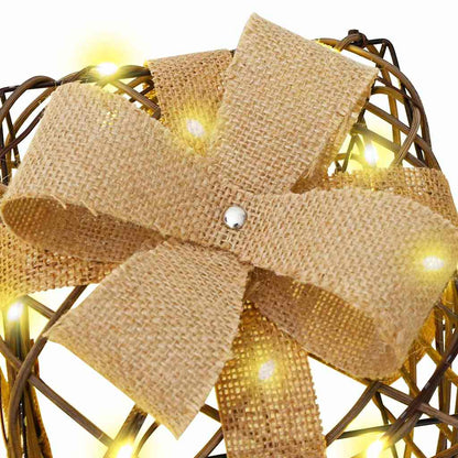 Cadeau Doos met 60 LED 3 pcs Warmwit 20 x 20 x 20 cm Rattan