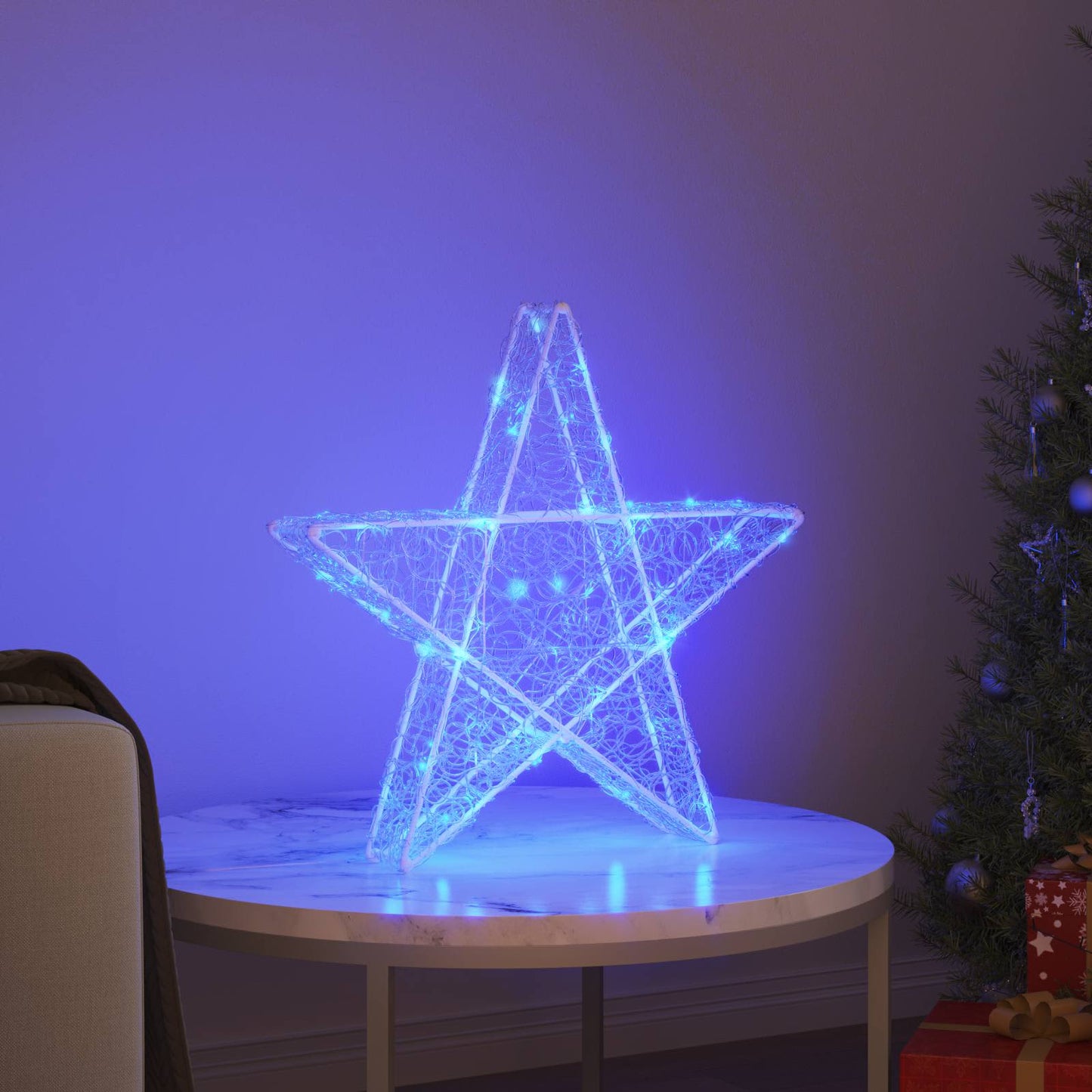 3D Ster met 50 LED Blauw 55 x 53,5 x 10 cm Acryl