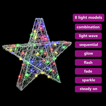 3D Ster met 50 LED Multikleur 55 x 53,5 x 10 cm Acryl