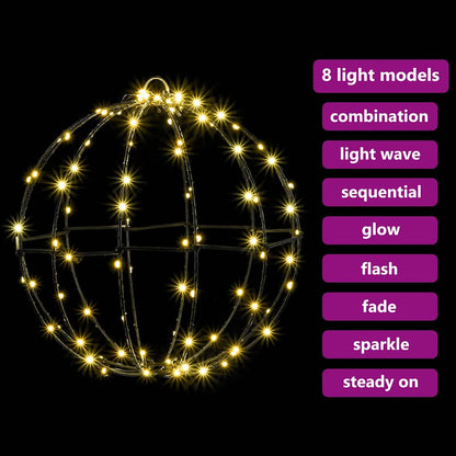 Bal met 96 LED Warmwit 30 cm Metaal