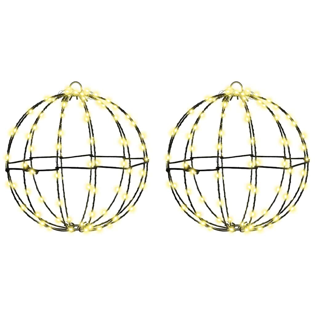 Bal met 192 LED 2 pcs Warmwit 32 cm Metaal