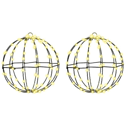 Bal met 192 LED 2 pcs Warmwit 32 cm Metaal