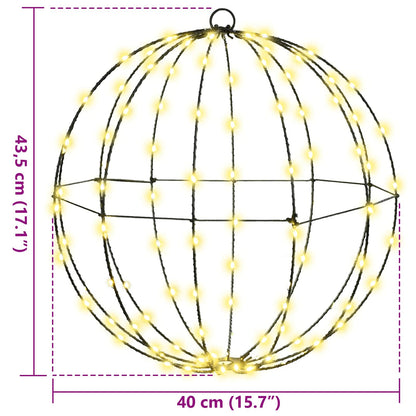 Bal met 192 LED 2 pcs Warmwit 43,5 cm Metaal