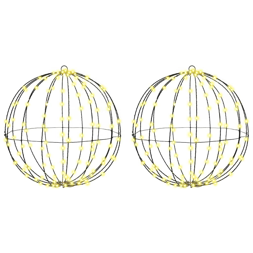Bal met 320 LED 2 pcs Warmwit 50 cm Metaal