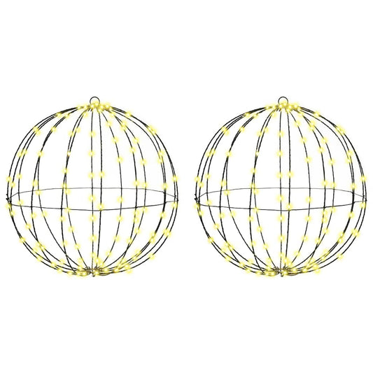 Bal met 320 LED 2 pcs Warmwit 50 cm Metaal