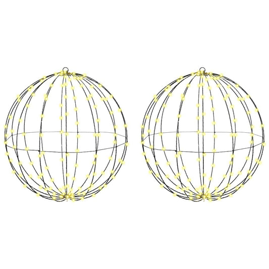 Bal met 384 LED 2 pcs Warmwit 60 cm Metaal
