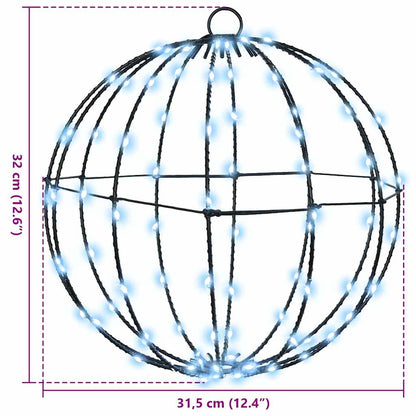 Bal met 96 LED Koudwit 30 cm Metaal