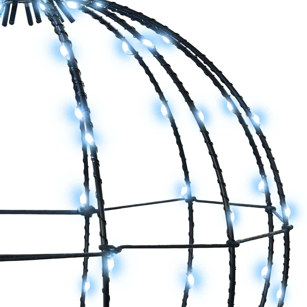 Bal met 192 LED Koudwit 60 cm Metaal