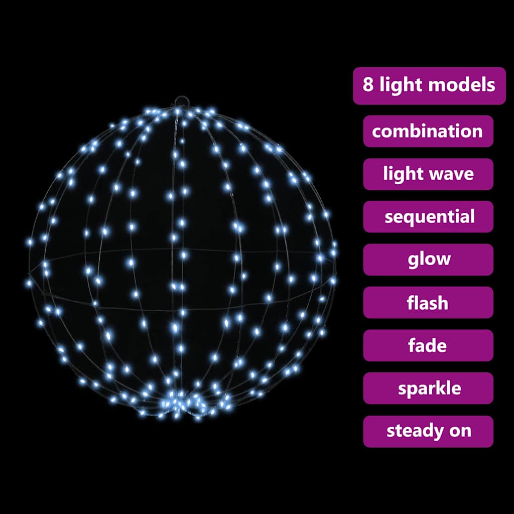 Bal met 192 LED Koudwit 60 cm Metaal