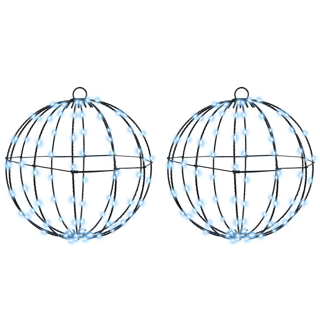 Bal met 192 LED 2 pcs Koudwit 30 cm Metaal