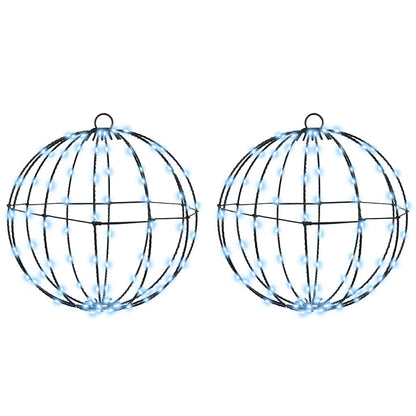 Bal met 192 LED 2 pcs Koudwit 30 cm Metaal
