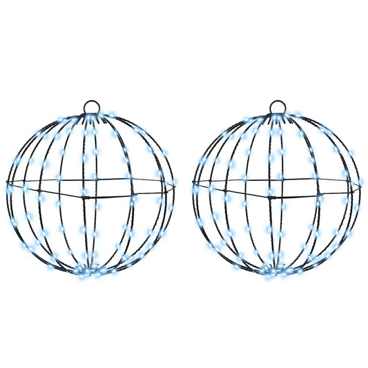 Bal met 192 LED 2 pcs Koudwit 30 cm Metaal
