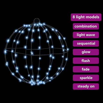 Bal met 192 LED 2 pcs Koudwit 30 cm Metaal