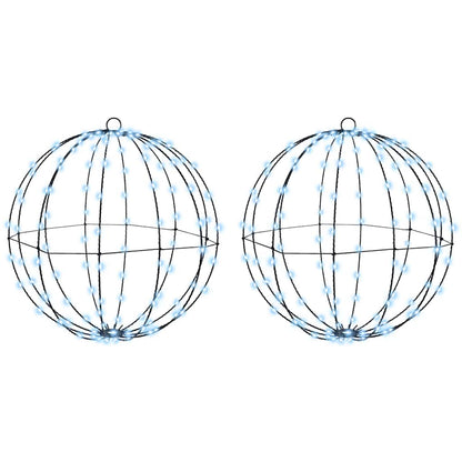 Bal met 192 LED 2 pcs Koudwit 40 cm Metaal