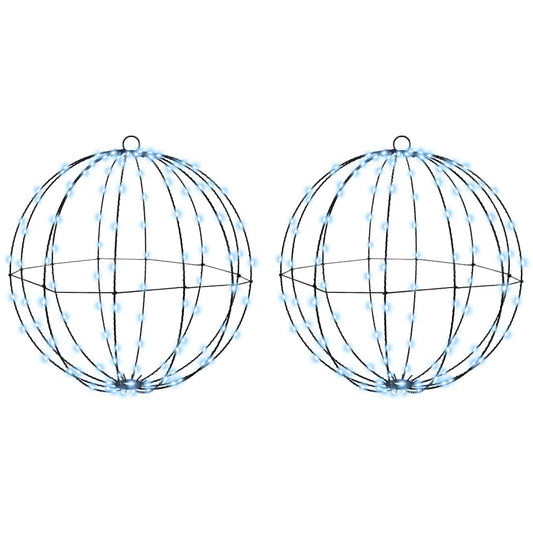 Bal met 192 LED 2 pcs Koudwit 40 cm Metaal