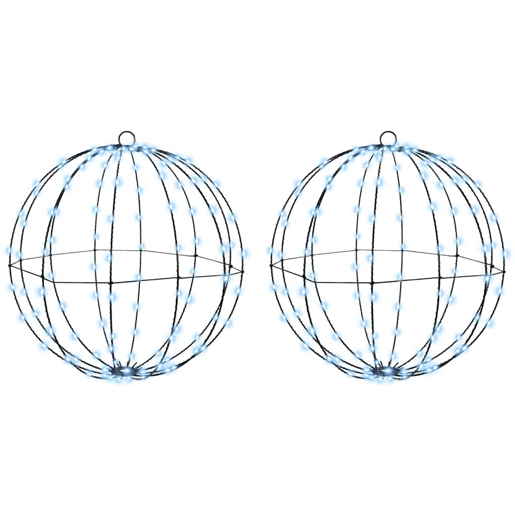 Bal met 320 LED 2 pcs Koudwit 50 cm Metaal
