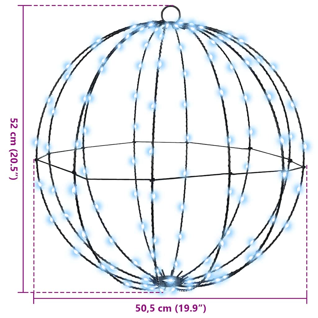 Bal met 320 LED 2 pcs Koudwit 50 cm Metaal
