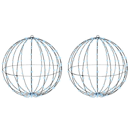 Bal met 384 LED 2 pcs Koudwit 60 cm Metaal