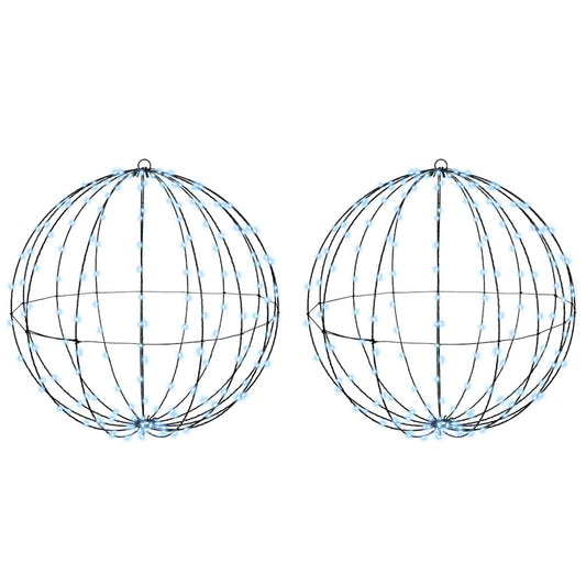Bal met 384 LED 2 pcs Koudwit 60 cm Metaal