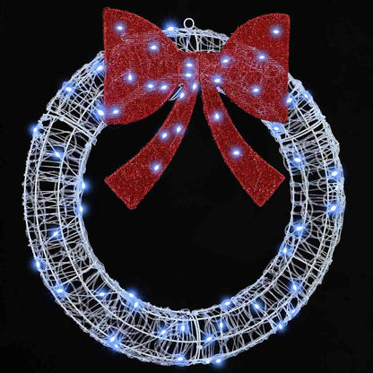 Krans met 60 LED Koudwit 76 x 8.5 x 76 cm Acryl