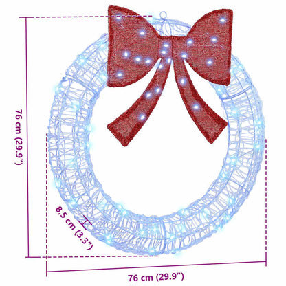 Krans met 60 LED Blauw 76 x 8.5 x 76 cm Acryl