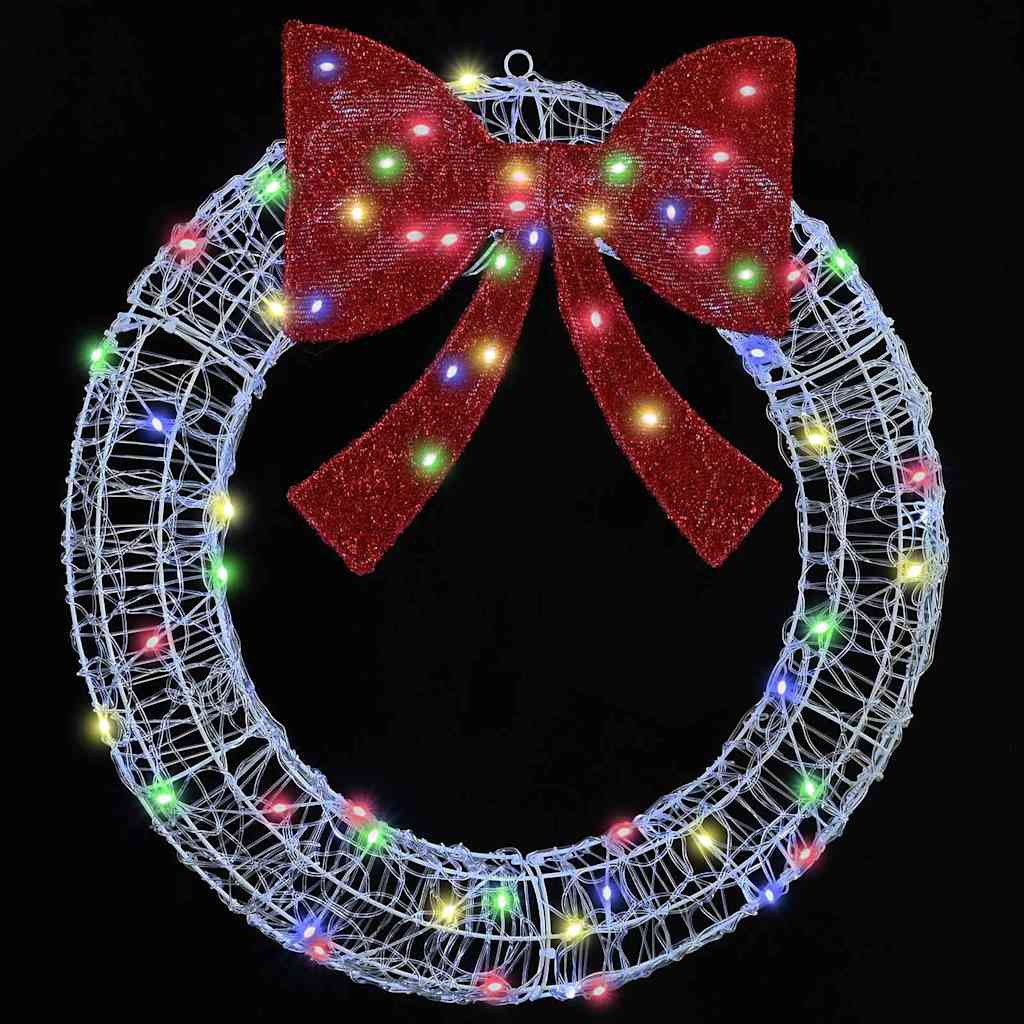 Krans met 60 LED Multikleur 76 x 8.5 x 76 cm Acryl