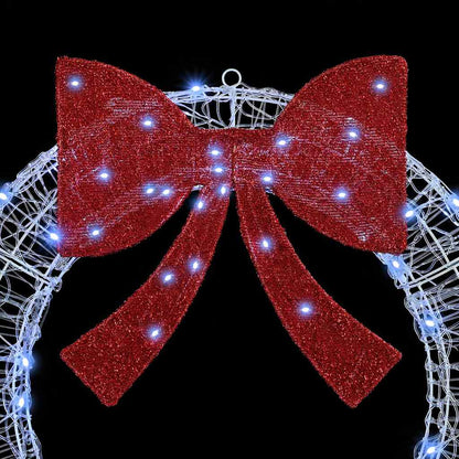 Krans met 80 LED Koudwit 92 x 9.5 x 92 cm Acryl