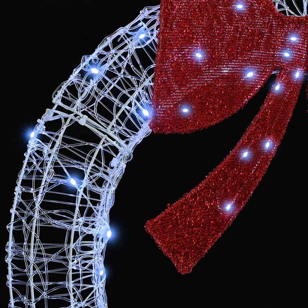 Krans met 80 LED Koudwit 92 x 9.5 x 92 cm Acryl