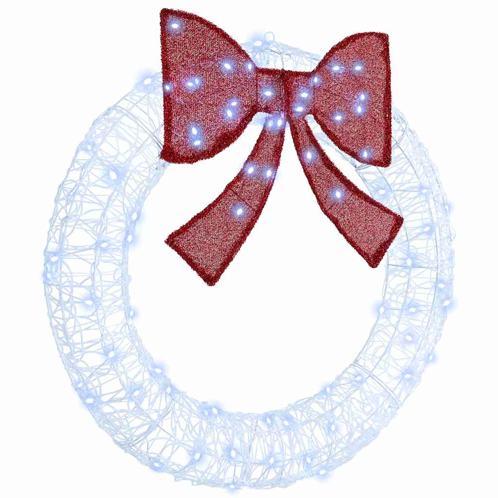 Krans met 80 LED Koudwit 92 x 9.5 x 92 cm Acryl