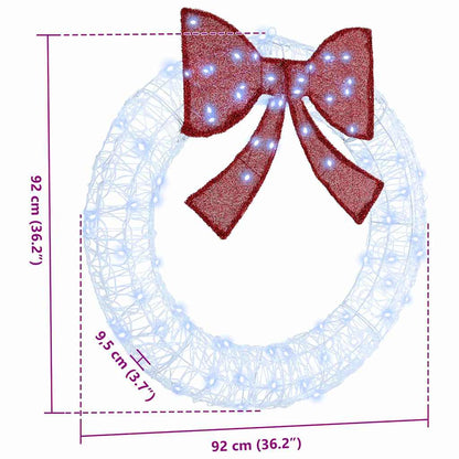 Krans met 80 LED Koudwit 92 x 9.5 x 92 cm Acryl