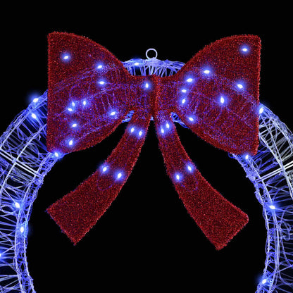 Krans met 80 LED Blauw 92 x 9.5 x 92 cm Acryl