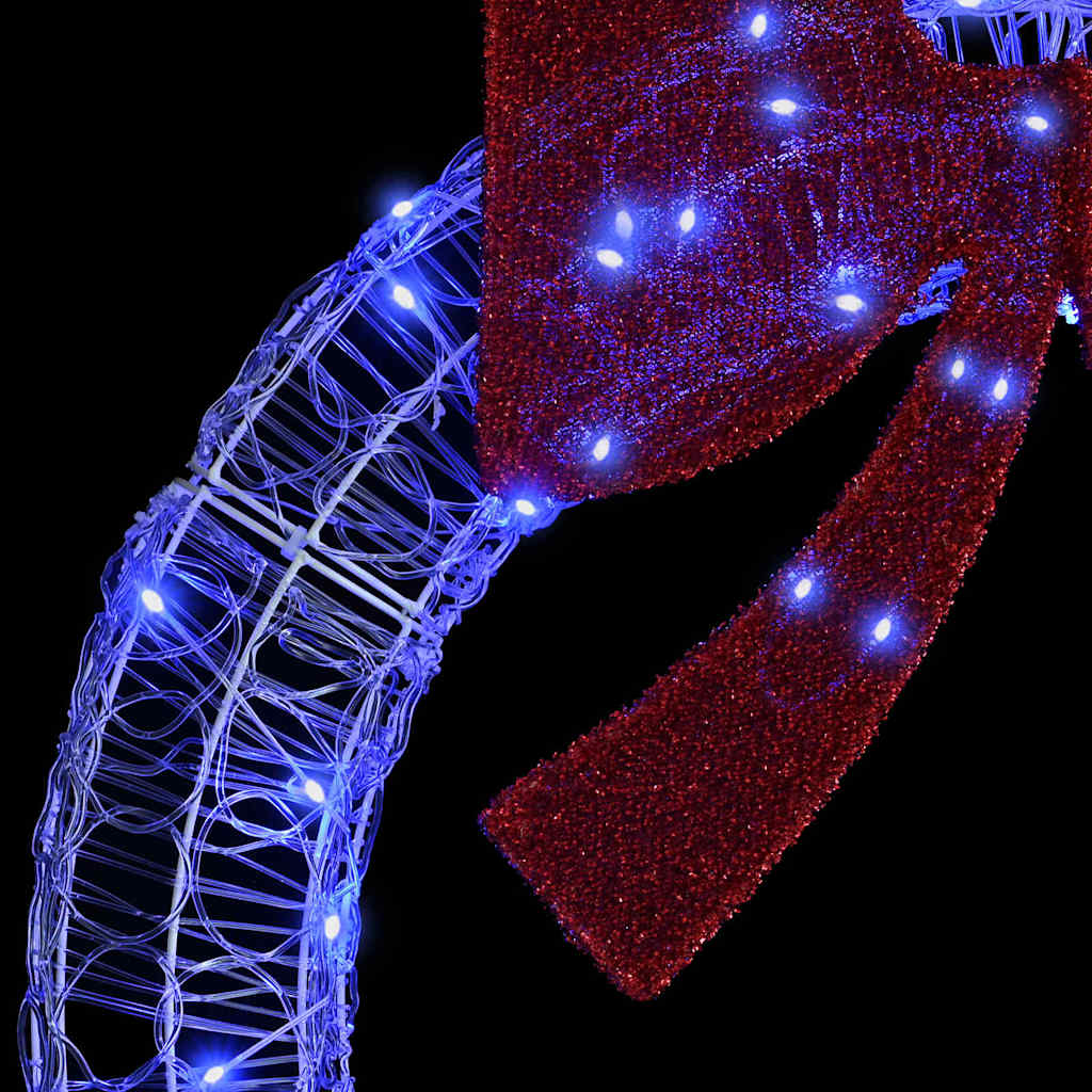 Krans met 80 LED Blauw 92 x 9.5 x 92 cm Acryl