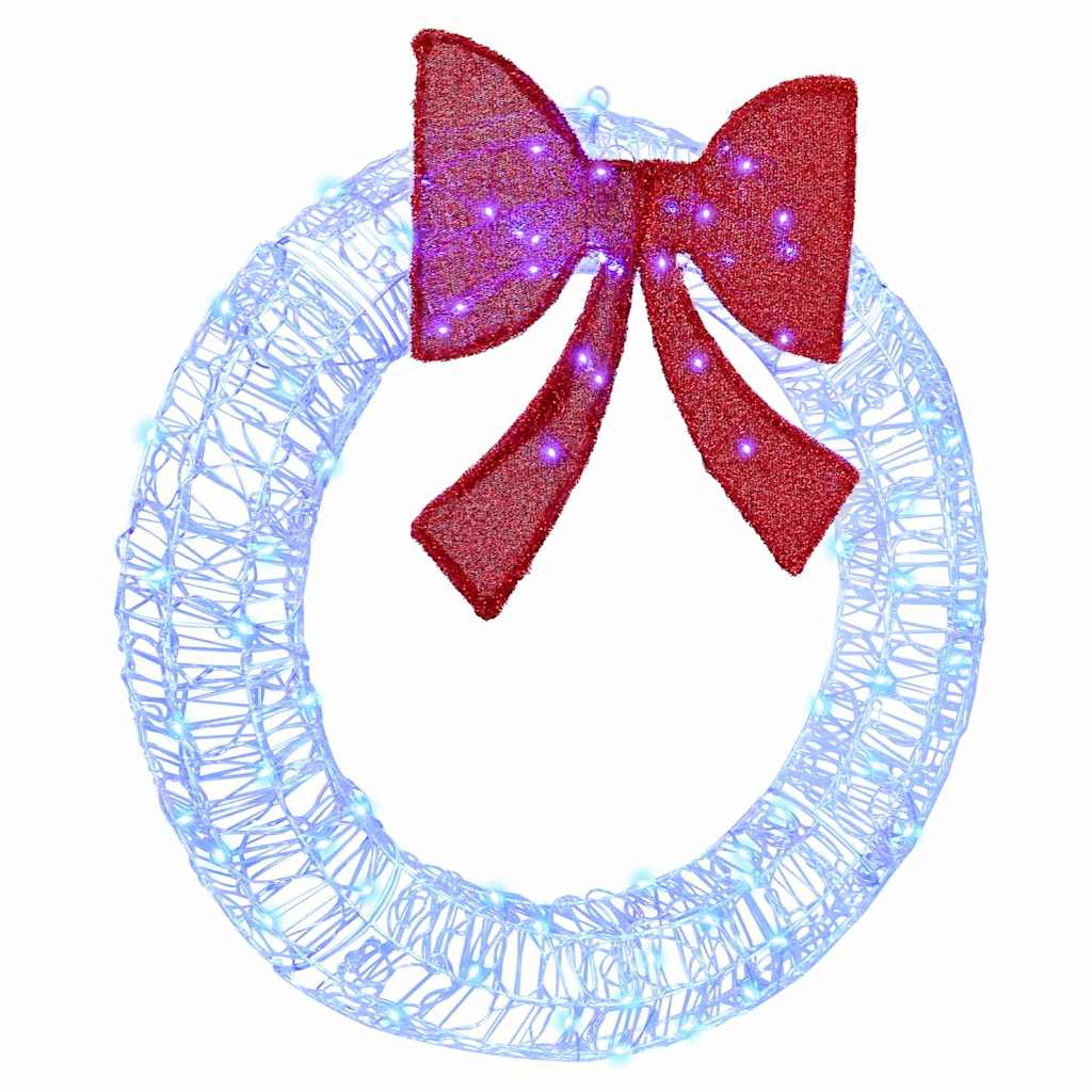 Krans met 80 LED Blauw 92 x 9.5 x 92 cm Acryl