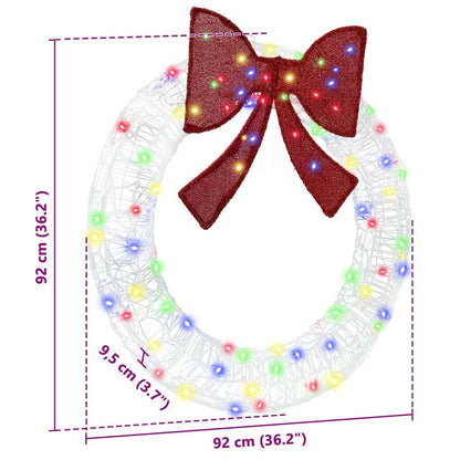 Krans met 80 LED Multikleur 92 x 9.5 x 92 cm Acryl